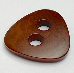 Re-Stocked, Reddish Brown Rounded Big-Eye Triangle Button Natural Corozo/Tagua 7/8"  # SK-432