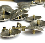Agave Flower 13/16" Concho RIVET Back Nickel Silver #SW-334