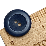 Re-Stocked: 13/16" Dark Blue-Gray Wide Rim Corozo 2-Hole Button  #SK-462