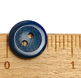 Re-Stocked, 5/8" Dark Blue-Gray Wide Rim Corozo 2-Hole Button  #SK-456