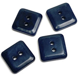 Re-Stocked, Navy Square 5/8" 2-Hole Corozo Button Tagua, Rounded Corners #SK-425