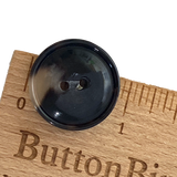 Re-Stocked, Mostly Black-Brown 2-hole Rimmed Natural Horn Button 7/8"  #SK-0086