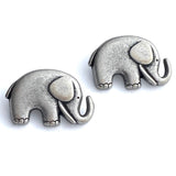 Little Silver Elephant Button 3/4" Metal, Shank Back  #SWC-110