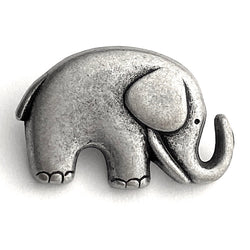 Little Silver Elephant Button 3/4" Metal, Shank Back  #SWC-110