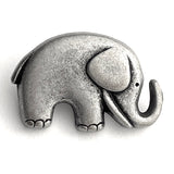 Little Silver Elephant Button 3/4" Metal, Shank Back  #SWC-110