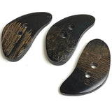 SALE 2" Horn Toggle, Large Curvy Ovalish Natural Black/Brown or Solid Black Reverse 2-Hole  #SK-0719