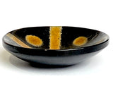 Black/Brown Scooped Horn 2-Hole Button, Mud Cloth Look 1-1/2".  #SK-0721