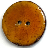Re-Stocked, Pumpkin Pie Shiny Coconut 1-1/8" 2-Hole Button 28mm  #SWC-114
