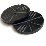 Black/Gray Horn 'Modern Tribal' Button, Larger Size 2"/51mm   #SK-0715