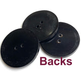 Black/Gray Horn 'Modern Tribal' Button, Larger Size 2"/51mm   #SK-0715