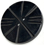 Black/Gray Horn 'Modern Tribal' Button, Larger Size 2"/51mm   #SK-0715
