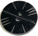 Black/Gray Horn 'Modern Tribal' Button, Smaller Size 1-1/2" / 38mm   #SK-0716