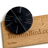 Black/Gray Horn 'Modern Tribal' Button, Smaller Size 1-1/2" / 38mm   #SK-0716