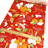 Red-Orange Crinkle Floral Vintage Kimono Silk from Japan By the Yard #PA-12
