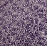 Purple Komon Dot Print of Interlocking Ovals Vintage Kimono Silk from Japan By the Yard #PA-13