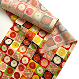 Joyous Endless Chrysanthemums and Seigaiha Waves Vintage Kimono Silk from Japan By the Yard #PA-14