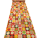 Joyous Endless Chrysanthemums and Seigaiha Waves Vintage Kimono Silk from Japan By the Yard #PA-14