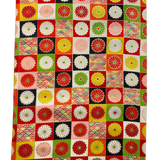 Joyous Endless Chrysanthemums and Seigaiha Waves Vintage Kimono Silk from Japan By the Yard #PA-14