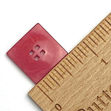Re-Stocked, Rose Dark Pink Square Button, Corozo/Tagua "Five Squares Flat Pillow" 11/16" #SK-526