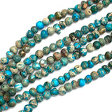 Rustic Stone Beads, Mud Aqua, 6mm / 1/4"  Strand of 60 Beads,  #LP-84