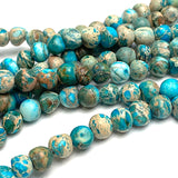 Rustic Stone Beads, Mud Aqua, 6mm / 1/4"  Strand of 60 Beads,  #LP-84
