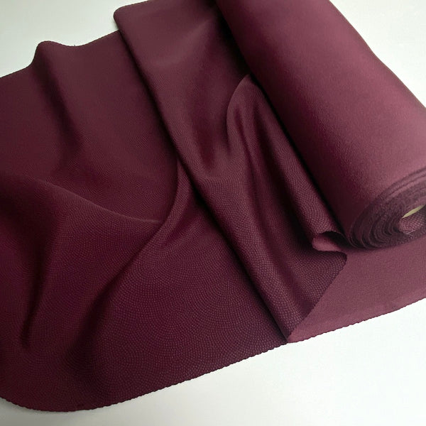 Plum Drapey Vintage Kimono Silk Crepe Komon from Japan By the Yard #PA-15