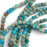 Rustic Stone Beads, Mud Aqua, 6mm / 1/4"  Strand of 60 Beads,  #LP-84