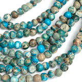 Rustic Stone Beads, Mud Aqua, 6mm / 1/4"  Strand of 60 Beads,  #LP-84