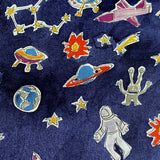 REMNANT 1/2 YD, Space Print, 100% Cotton Lightweight Lawn from Hokkoh Japan, 44" Wide  #1023-1620