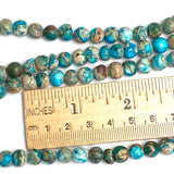 Rustic Stone Beads, Mud Aqua, 6mm / 1/4"  Strand of 60 Beads,  #LP-84