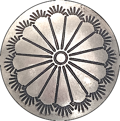 Southwest Sunflower Button 13/16", Nickel Silver Shank Back Thinner LInes  #SW-23