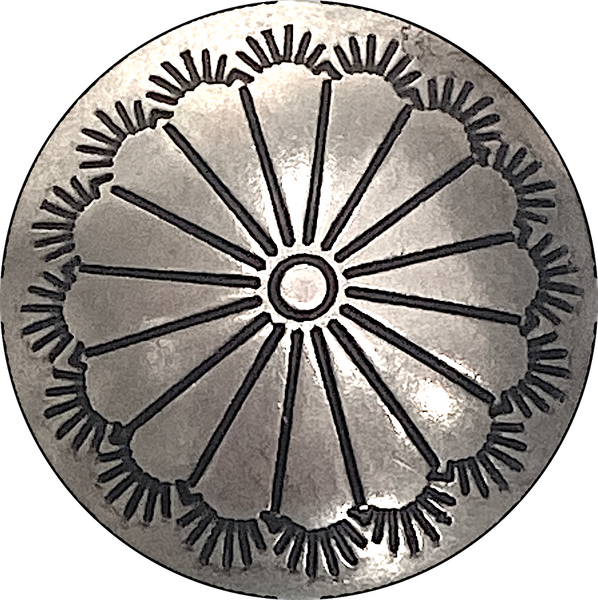 Re-Stocked, Southwest Sunflower Button 13/16", Nickel Silver Shank Back Made in USA  #SW-23
