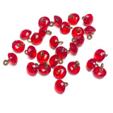 SALE, PACK OF 3 Ruby Red Tiny Clear Vintage Faceted Glass Buttons, Shank Back 5/16" # GL-374