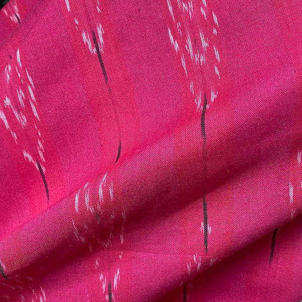 Quiet Feather Hot Pink Ikat, Cotton Handloom from India, By the Yard  #TK-48