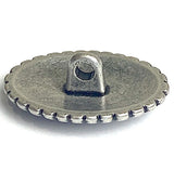 Silver Scalloped Oval 1" 28-Petals Concho Style Shank Back Button  #SWC-165