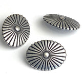 Silver Scalloped Oval 1" 28-Petals Concho Style Shank Back Button  #SWC-165