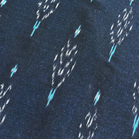 PIECE 1 YD, Navy Feather-Arrow Ikat, Cotton Handloom from India, #TK-49