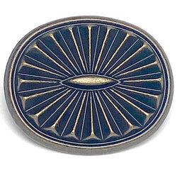 Antique Brass Dark Sun Oval Southwest Concho Style Button 7/8" Shank Back  #SWC-135