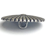 Silver Scalloped Oval 1" 28-Petals Concho Style Shank Back Button  #SWC-165