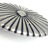 Silver Scalloped Oval 1" 28-Petals Concho Style Shank Back Button  #SWC-165