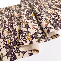 Chocolate Gardens Tsumugi Silk Print Piece from Japan 15" x 60 #JA-06