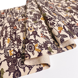 Chocolate Gardens Tsumugi Silk Print Piece from Japan 15" x 60 #JA-06