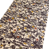 Chocolate Gardens Tsumugi Silk Print Piece from Japan 15" x 60 #JA-06