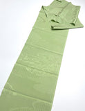 Apple Green Paradise Vintage Kimono Silk Satin Jacquard Piece, 7" x 56"  #4110