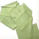 Apple Green Paradise Vintage Kimono Silk Satin Jacquard Piece, 7" x 56"  #4110