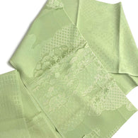 Apple Green Paradise Vintage Kimono Silk Satin Jacquard Piece, 7" x 56"  #4110