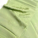 Apple Green Paradise Vintage Kimono Silk Satin Jacquard Piece, 7" x 56"  #4110