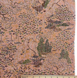 Forest Temple, Pink Adobe 'Antique' Kimono Silk Chirimen Crepe from Japan 13.5" x 61" #JA-07