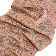 Sale, Forest Temple, Pink Adobe 'Antique' Kimono Silk Chirimen Crepe from Japan 13.5" x 61" #JA-07