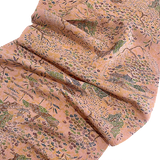 Forest Temple, Pink Adobe 'Antique' Kimono Silk Chirimen Crepe from Japan 13.5" x 61" #JA-07